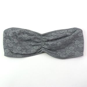 PINK Victoria's Secret Bandeau Grey Lace No Wire
